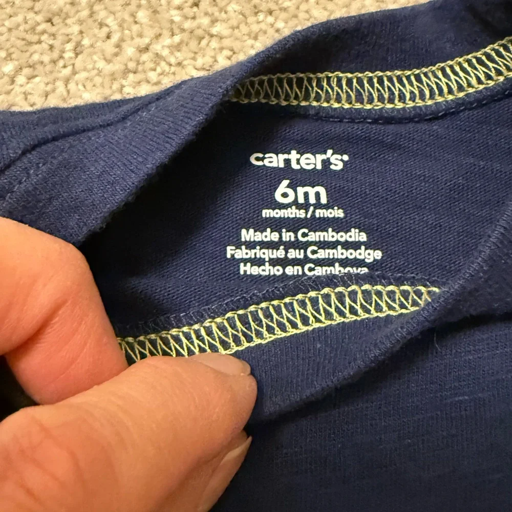Carter”s 6M Infant Short Sleeve T-shirt set of 2 - Blue and Navy